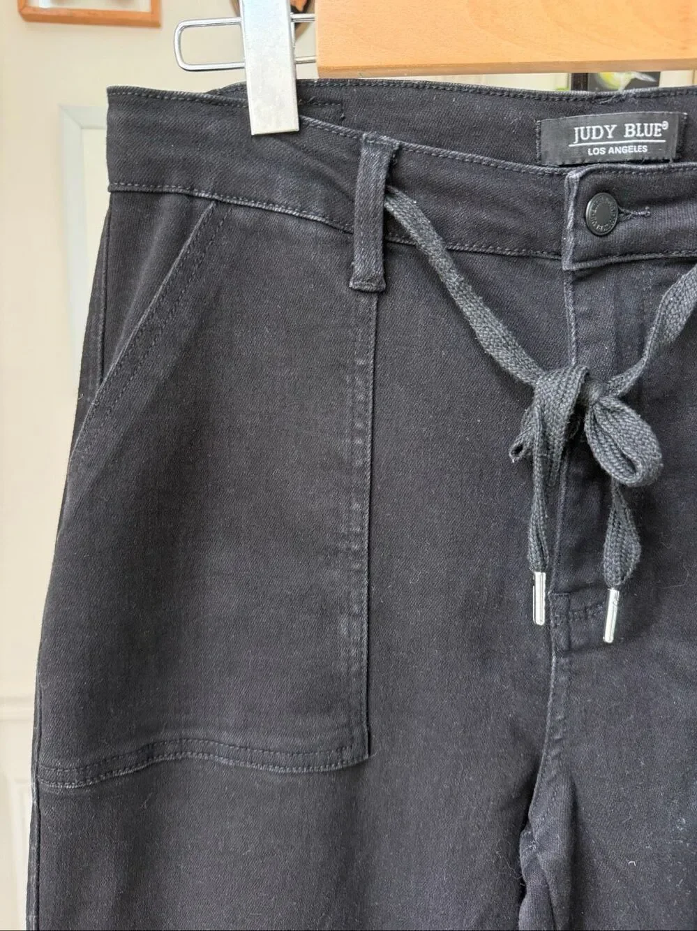 NWOT Judy Blue High Waist Cargo Cuff Jogger Denim Jeans Black 11 30 12